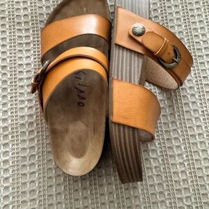 Blowfish Tan Buckle Sandals
